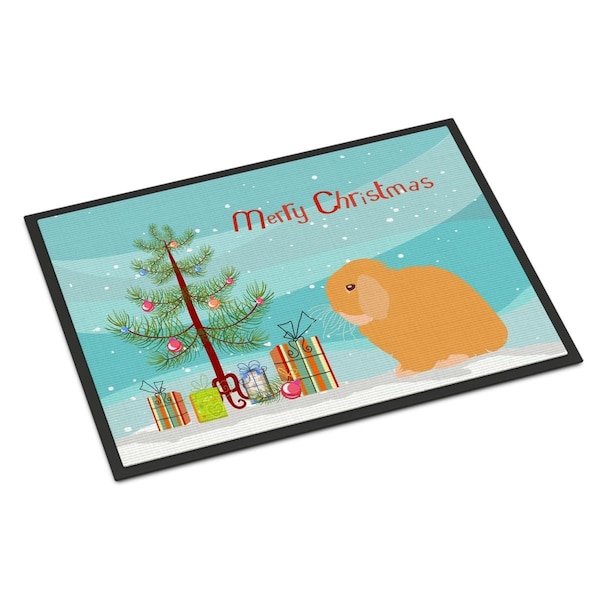 Carolines Treasures Holland Lop Rabbit Christmas Indoor or Outdoor Mat - 24 x 36 in. BB9335JMAT - main